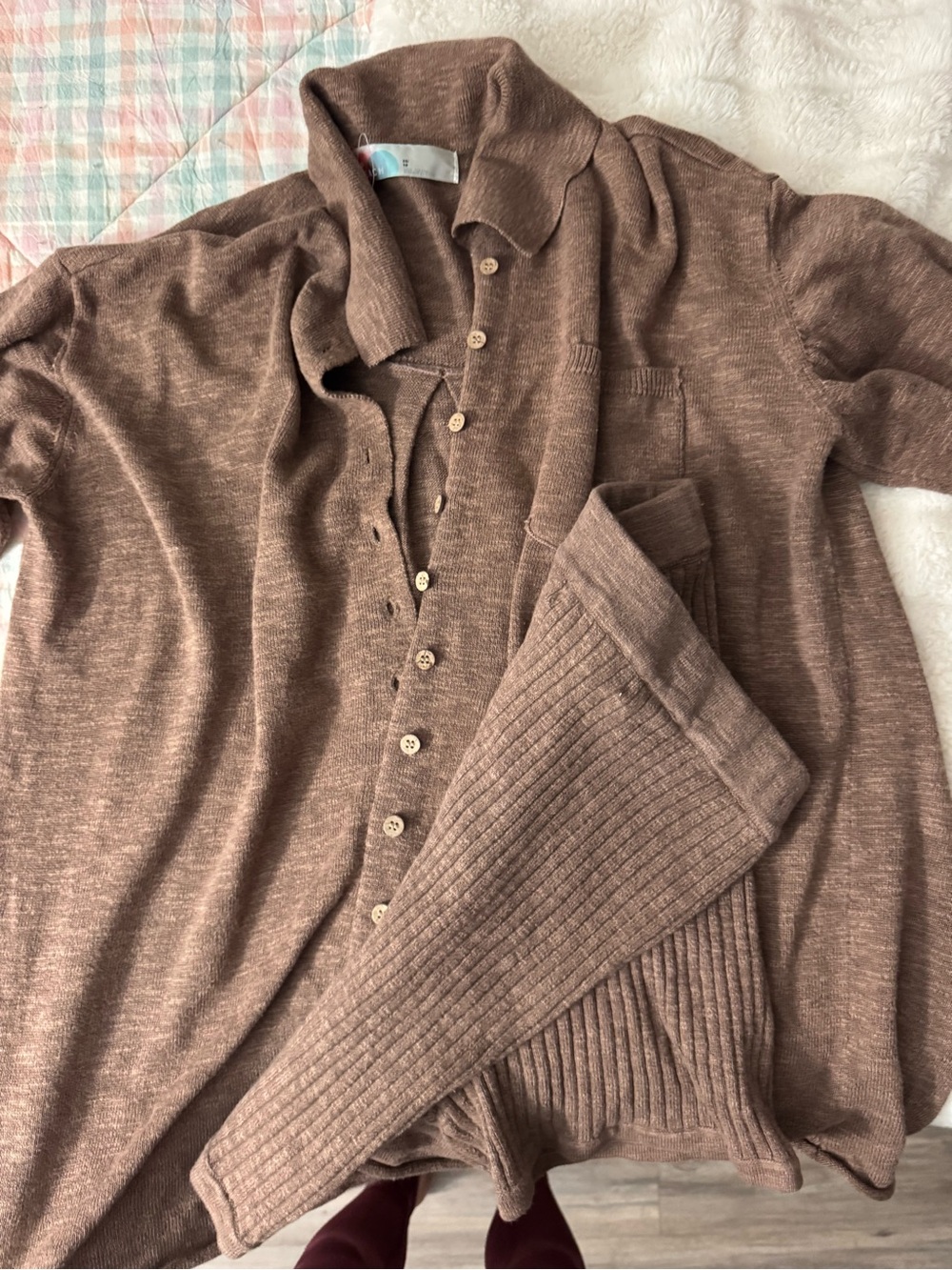Free People Brown Knit set